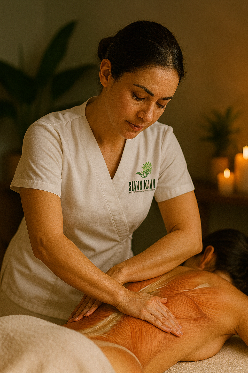 Masaje de tejido profundo en camilla